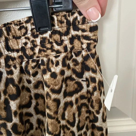 NWOT Michael Kors Leopard Print Wide Leg Pants - Picture 10 of 11